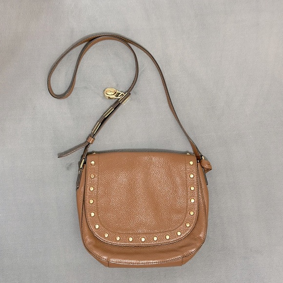 Michael Kors Handbags - Michael Kors Real Leather Cross body shoulder bag purse Brown cognac Color